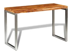 Mesa de comedor con patas de acero y madera maciza de sheesham ES931100