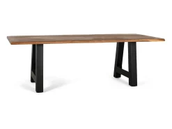 Mesa de comedor con tapa de madera de acacia y base de metal 200cm