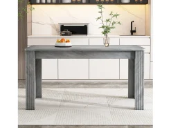 Mesa de comedor contemporánea - 116 x 65 x 75 cm - cuatro patas - aspecto hormigón - tablero de partículas - gris