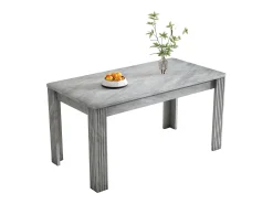 Mesa de comedor contemporánea - 116 x 65 x 75 cm - cuatro patas - aspecto hormigón - tablero de partículas - gris