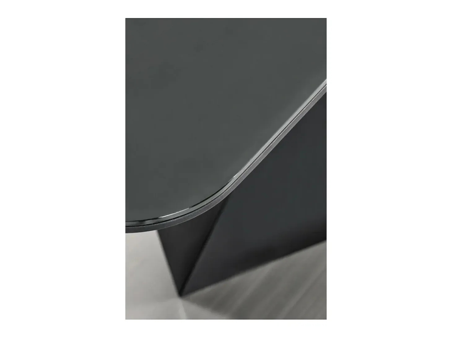 Mesa de comedor contemporánea extensible SHIELD gris y negra con pata central