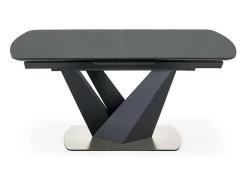 Mesa de comedor contemporánea extensible SHIELD gris y negra con pata central