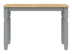 Mesa de comedor Corona madera maciza de pino gris 112x60x75 cm