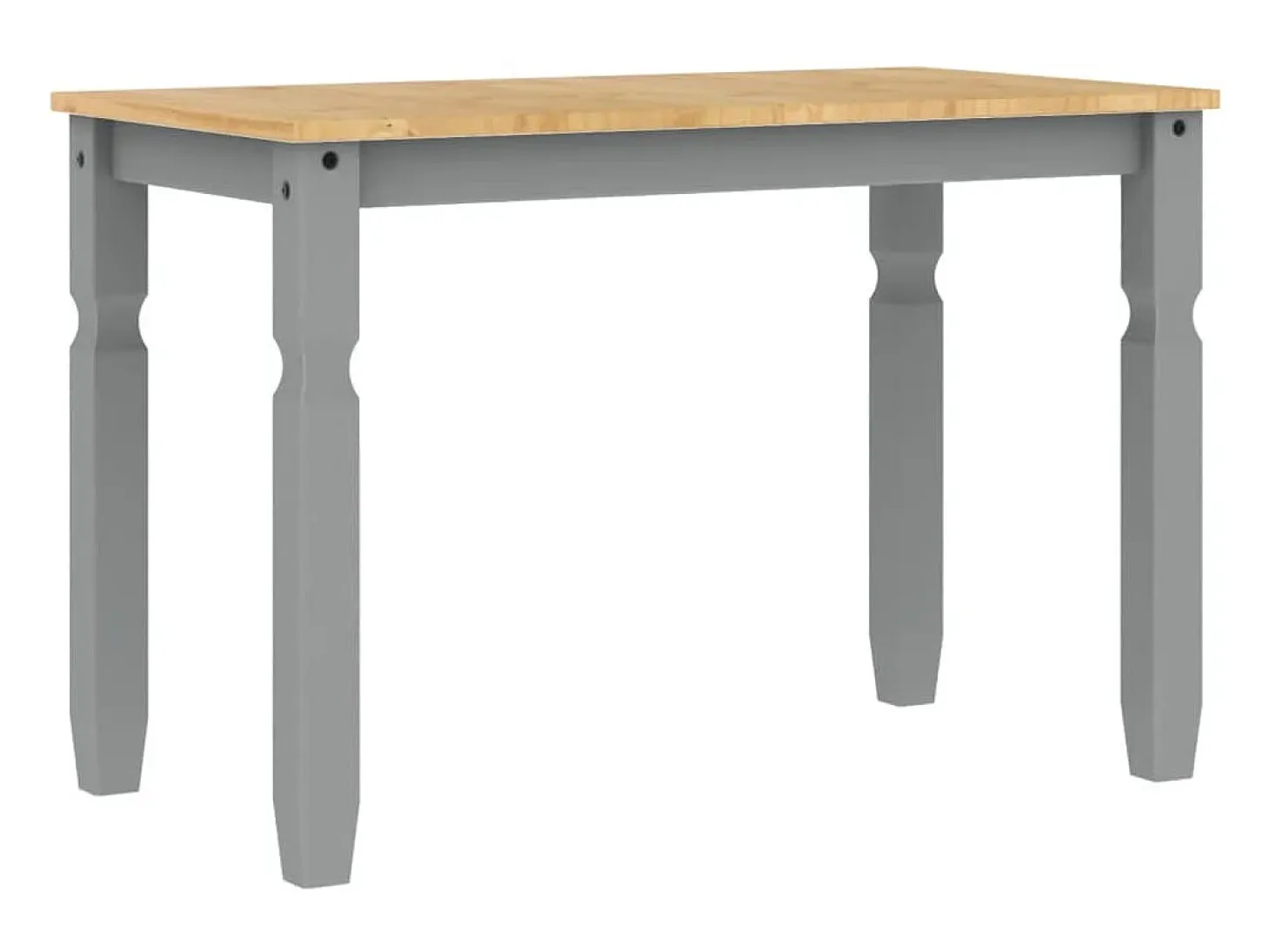 Mesa de comedor Corona madera maciza de pino gris 112x60x75 cm