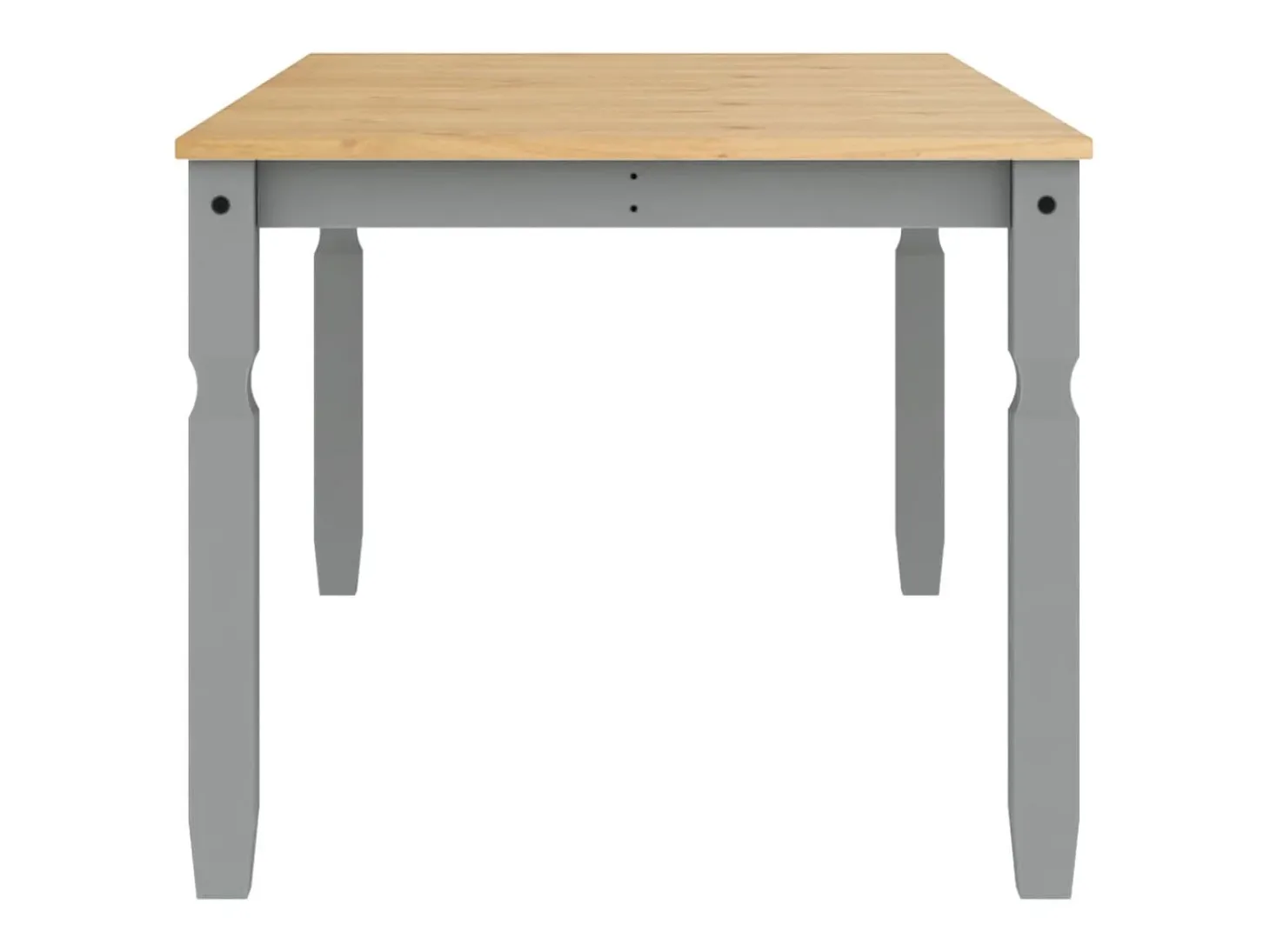 Mesa de comedor Corona madera maciza de pino gris 180x90x75 cm ES360486