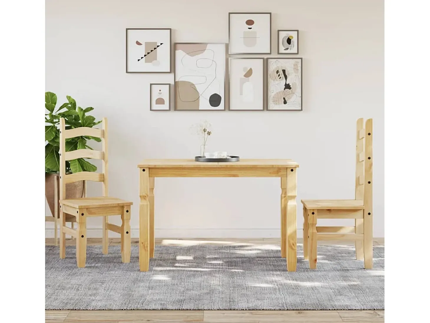 Mesa de comedor Corona madera maciza de pino 112x60x75 cm ES410243