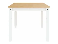 Mesa de comedor Corona madera maciza pino blanco 180x90x75 cm ES215383