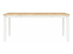 Mesa de comedor Corona madera maciza pino blanco 180x90x75 cm ES215383