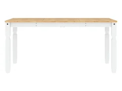 Mesa de comedor Corona madera maciza pino blanco 160x80x75 cm ES971447