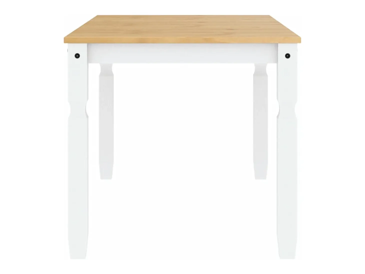 Mesa de comedor Corona madera maciza pino blanco 160x80x75 cm ES971447