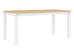 Mesa de comedor Corona madera maciza pino blanco 160x80x75 cm ES971447