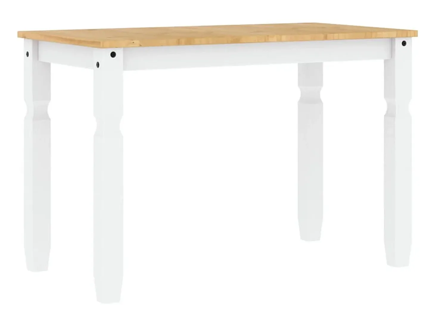 Mesa de comedor Corona madera maciza pino blanco 112x60x75 cm