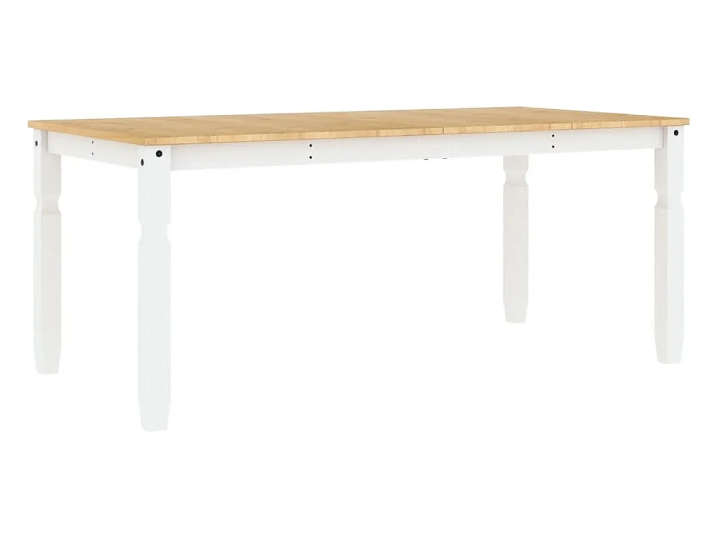 Mesa de comedor Corona madera maciza pino blanco 180x90x75 cm