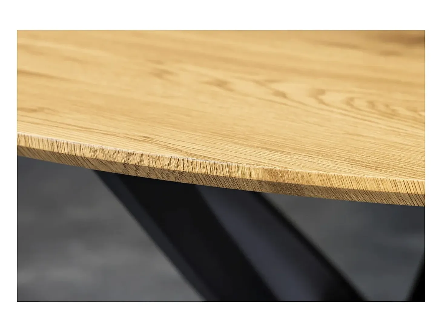 Mesa de comedor COURBAX redonda 120 cm – Mesa industrial aspecto roble salvaje y metal