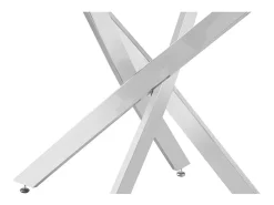 Mesa de comedor CRISTELIA – Redonda Ø120 cm – Tablero de vidrio – Patas cromadas – Diseño elegante y moderno