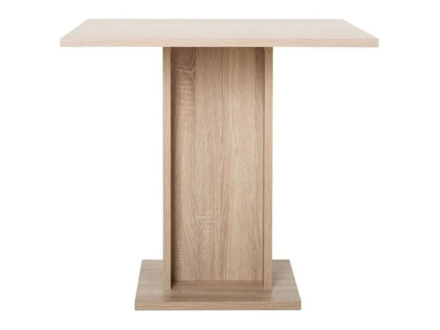 Mesa de comedor cuadrada Gustave 80x80 cm decoración roble, 2-4 personas, pata central, estilo clásico, fabricación europea