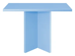 Mesa de comedor cuadrada con tablero laminado de 3 cm en azul cornish