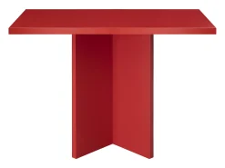 Mesa de comedor cuadrada tablero laminado de 3cm rojo llama 100x100cm