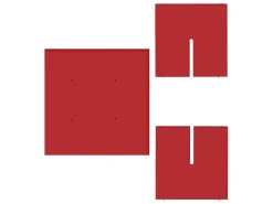 Mesa de comedor cuadrada tablero laminado de 3cm rojo llama 100x100cm