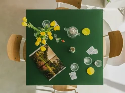 Mesa de comedor cuadrada tablero laminado 3cm Verde Cedar 100xm