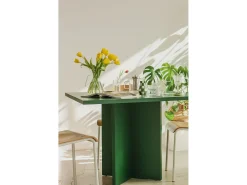 Mesa de comedor cuadrada tablero laminado 3cm Verde Cedar 100xm