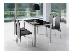 Mesa de comedor Daniela en acabado color negro. 76 cm(alto)110 cm(ancho)75 cm(largo)