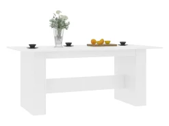 Mesa de comedor de aglomerado blanco 180x90x76 cm