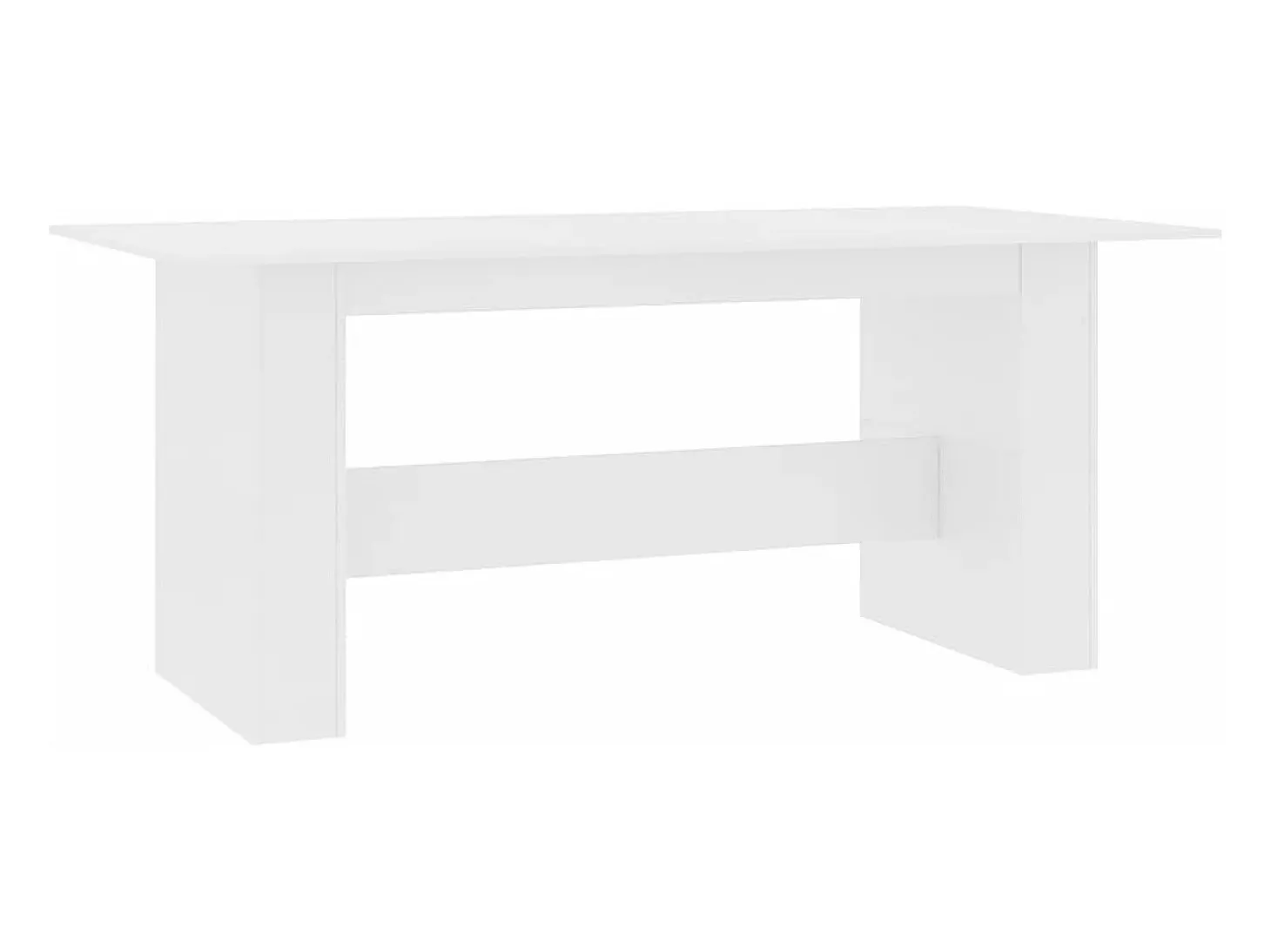 Mesa de comedor de aglomerado blanco 180x90x76 cm