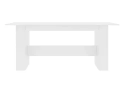 Mesa de comedor de aglomerado blanco 180x90x76 cm