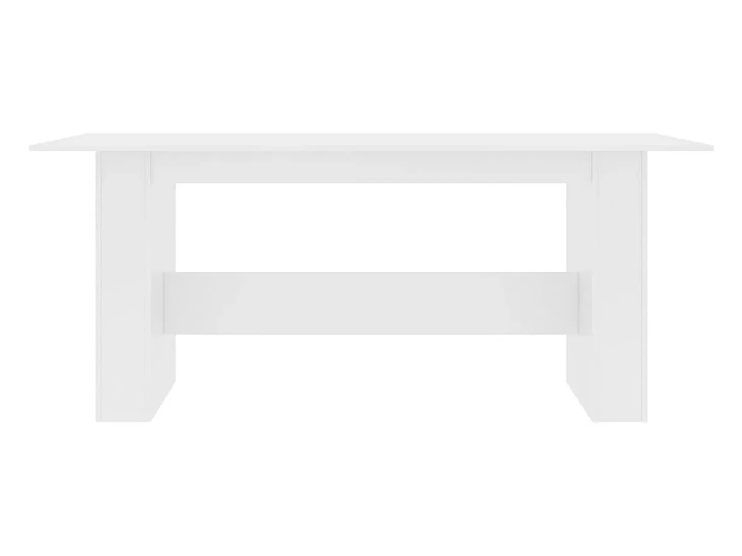 Mesa de comedor de aglomerado blanco 180x90x76 cm