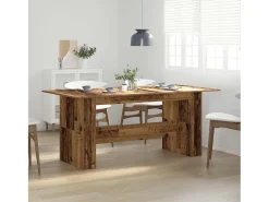 Mesa de comedor de aglomerado madera envejecida 180x90x76 cm