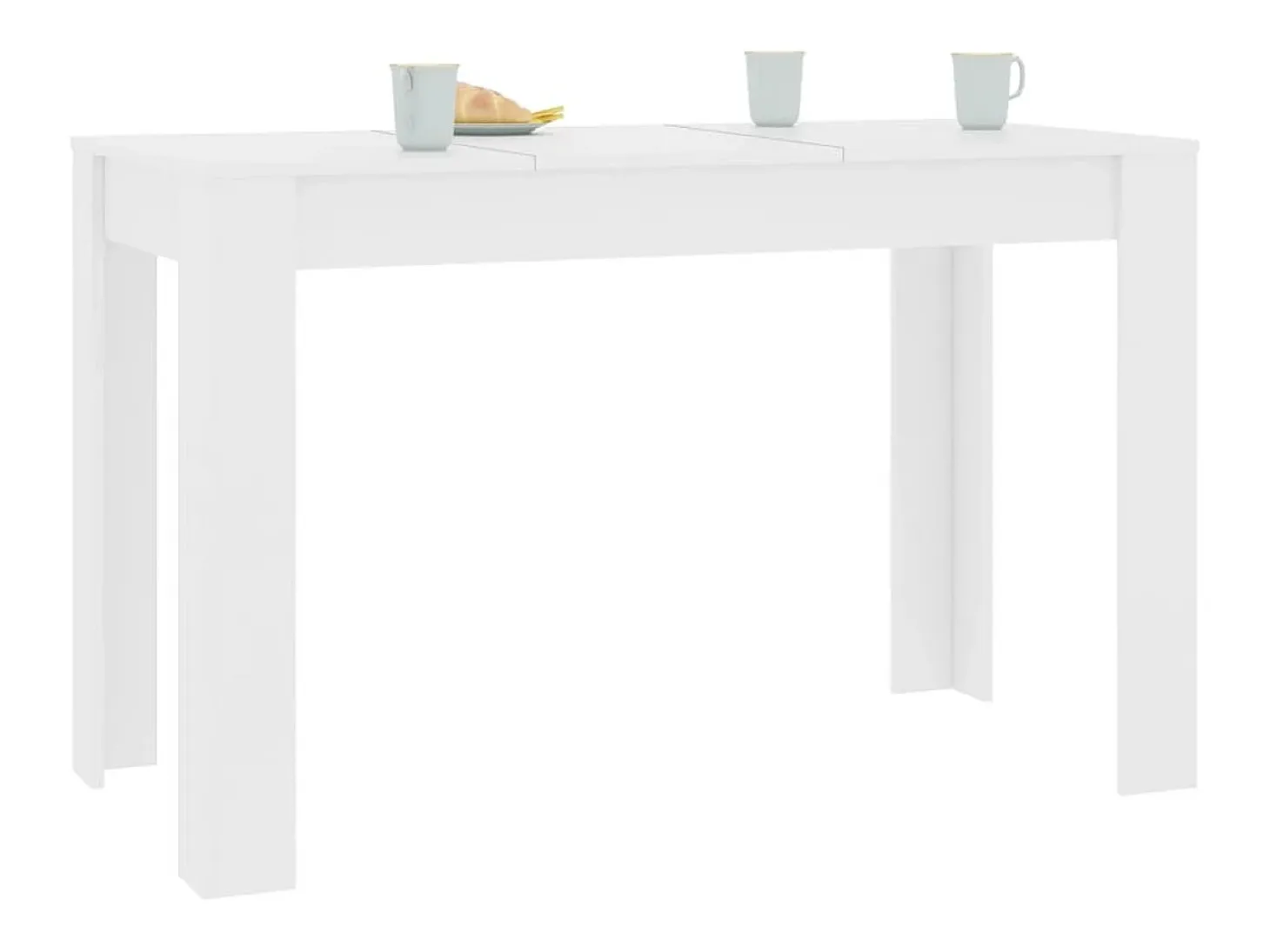 Mesa de comedor de aglomerado blanco 120x60x76 cm