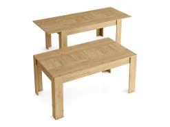 Mesa de Comedor de 140cm extensible 200cm, Color Naturale.