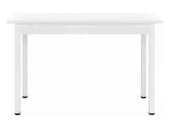 Mesa de comedor de cocina MDF con chapa de acero 120 cm x 60 cm x 75 cm blanca 03_0004293