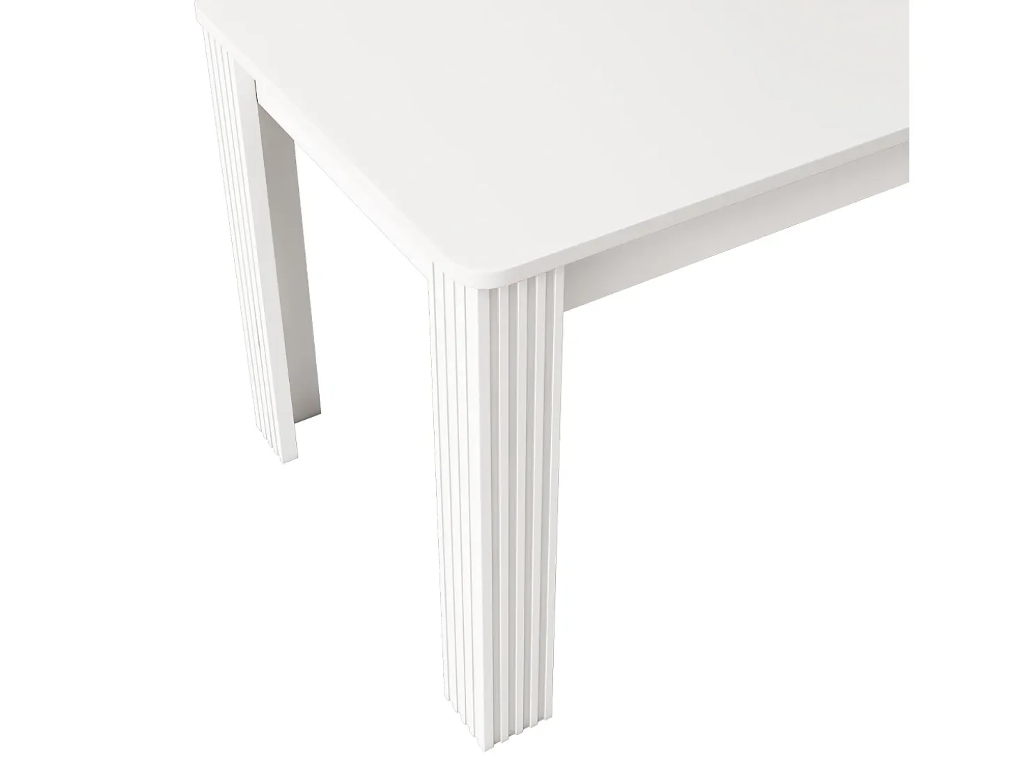 Mesa de comedor de cuatro patas estilo moderno color blanco