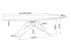 Mesa de comedor de diseño con tablero cerámico Sabbia 160/240cm Acebo