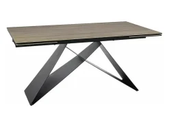 Mesa de comedor de diseño con tablero cerámico Sabbia 160/240cm Acebo