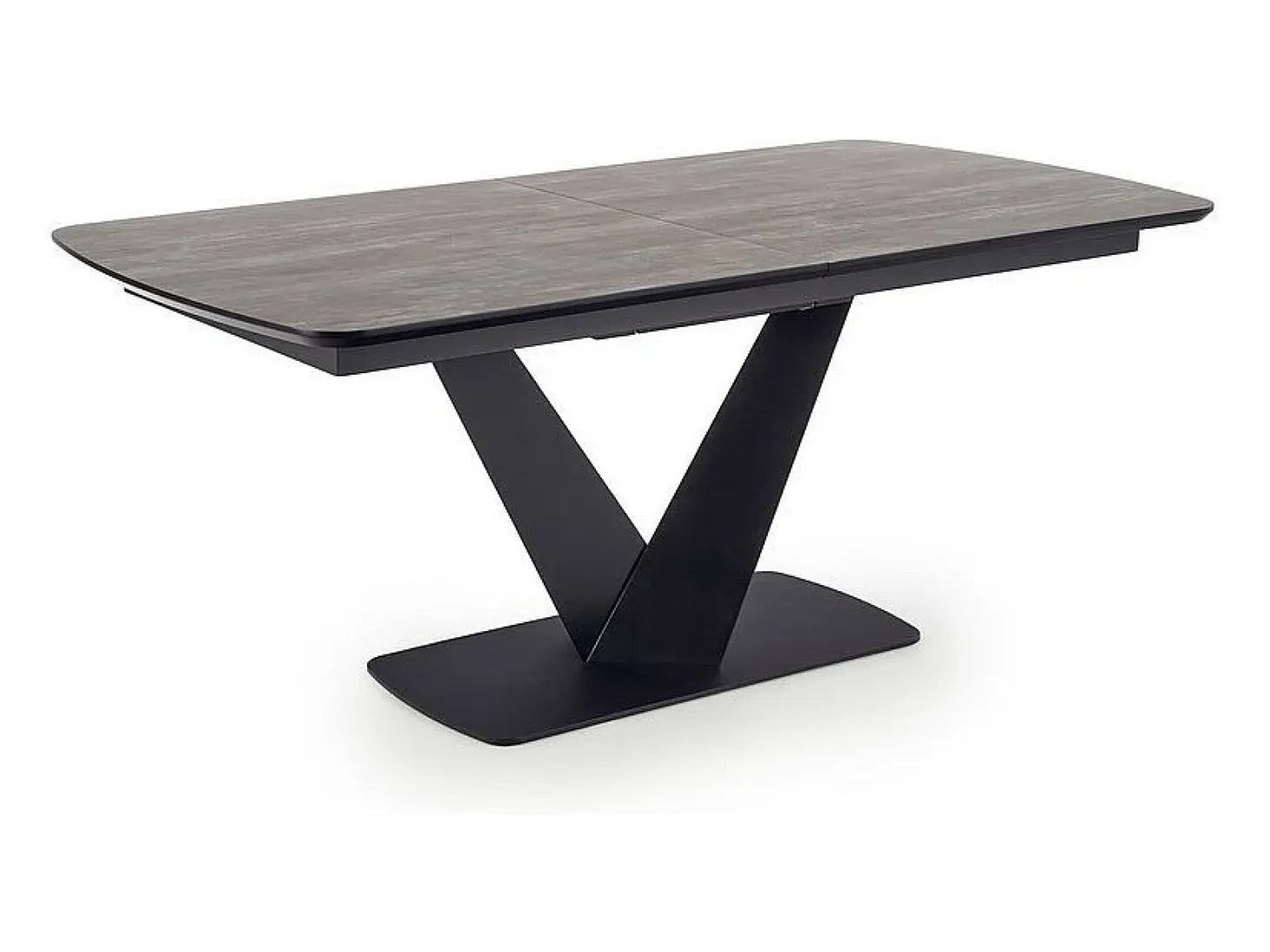 Mesa de comedor de diseño EPONA 180-230x95cm con pata central de metal negro