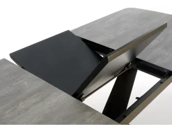 Mesa de comedor de diseño EPONA 180-230x95cm con pata central de metal negro