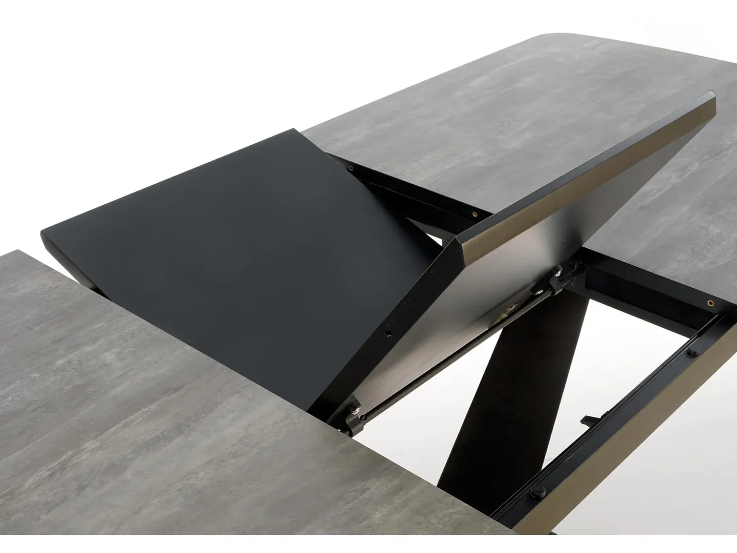 Mesa de comedor de diseño EPONA 180-230x95cm con pata central de metal negro