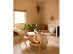 Mesa de comedor de forma orgánica de madera de abeto maciza Decowood en tono natural de 142,9x75cm - MUR - DECOWOOD