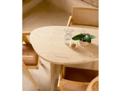 Mesa de comedor de forma orgánica de madera de abeto maciza Decowood en tono natural de 142,9x75cm - MUR - DECOWOOD