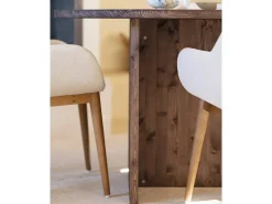 Mesa de comedor de forma orgánica de madera de abeto maciza Decowood en tono nogal de 142,9x75cm - MUR - DECOWOOD