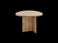 Mesa de comedor de forma orgánica de madera de abeto maciza Decowood en tono roble oscuro de 100x75cm - MUR - DECOWOOD