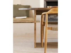 Mesa de comedor de forma orgánica de madera de abeto maciza Decowood en tono roble oscuro de 182,9x75cm - MUR - DECOWOOD