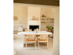 Mesa de comedor de forma orgánica de madera de abeto maciza Decowood en tono natural de 210,9x75cm - MUR - DECOWOOD