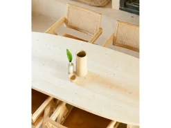 Mesa de comedor de forma orgánica de madera de abeto maciza Decowood en tono natural de 210,9x75cm - MUR - DECOWOOD