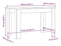 Mesa de comedor de hormigón gris 120x60x76 cm Madera de ingeniería