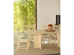 Mesa de comedor de madera maciza en tono natural 160x75cm - TENA - DECOWOOD