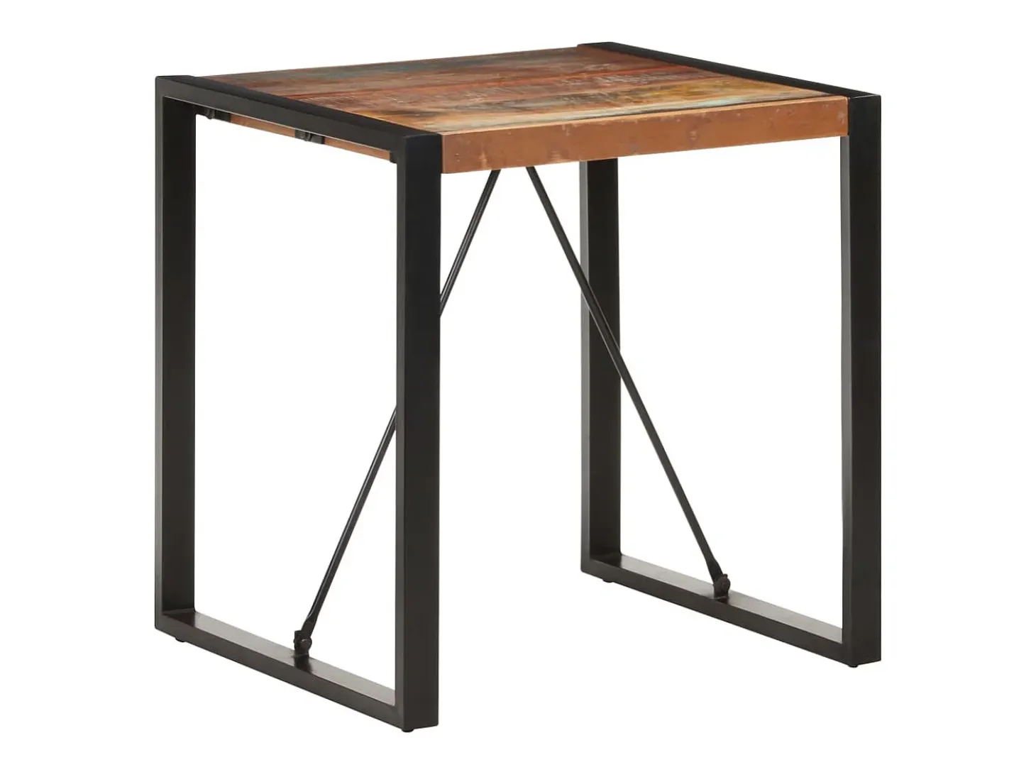 Mesa de comedor de madera maciza reciclada 70x70x75 cm